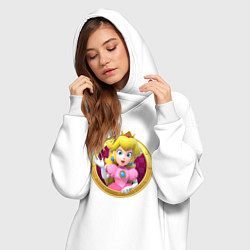 Женское худи-платье Принцесса Персик Super Mario Video game, цвет: белый — фото 2