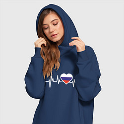 Женское худи-платье Пульс России, цвет: тёмно-синий — фото 2
