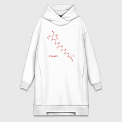 Женское худи-платье Капсаицин острый элемент перца, цвет: белый