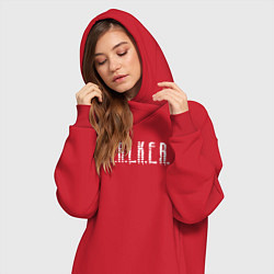 Женское худи-платье S T A L K E R - Logo, цвет: красный — фото 2