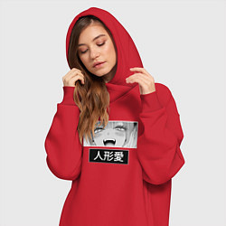 Женское худи-платье Фарфоровая кукла взгляд Marin Kitagawa, цвет: красный — фото 2