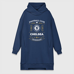 Женское худи-платье Chelsea FC 1, цвет: тёмно-синий