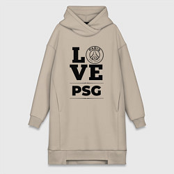 Женское худи-платье PSG Love Классика, цвет: миндальный