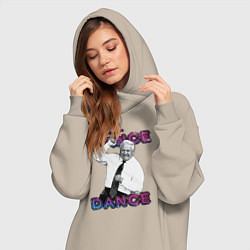 Женское худи-платье Жаркое лето 96го Борис Ельцин, цвет: миндальный — фото 2