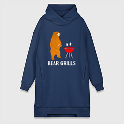 Женское худи-платье Bear Grills Беар Гриллс, цвет: тёмно-синий