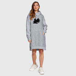 Женское худи-платье Орел из дыма, цвет: меланж — фото 2