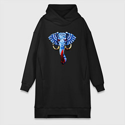 Женская толстовка-платье Слон с тесаком