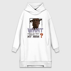 Женское худи-платье What did you say about my mam DR, цвет: белый