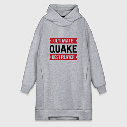 Женское худи-платье Quake: таблички Ultimate и Best Player, цвет: меланж