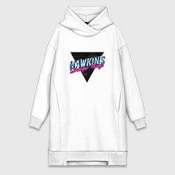 Женское худи-платье Hakwins Stranger Things Retrowave Neon, цвет: белый