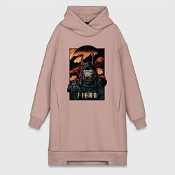 Женское худи-платье Curse Of Anubis, цвет: пыльно-розовый