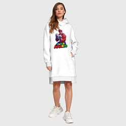 Женское худи-платье Супер Ммарио Супер Марио ММА, цвет: белый — фото 2