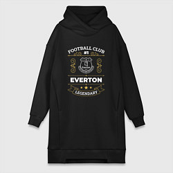 Женское худи-платье Everton FC 1, цвет: черный