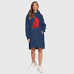 Женское худи-платье Котик минимализм, цвет: тёмно-синий — фото 2