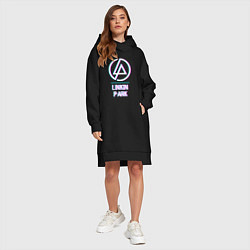 Женское худи-платье Linkin Park Glitch Rock, цвет: черный — фото 2
