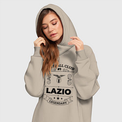 Женское худи-платье Lazio: Football Club Number 1 Legendary, цвет: миндальный — фото 2