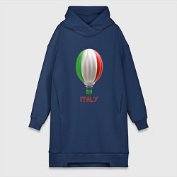 Женское худи-платье 3d aerostat Italy flag, цвет: тёмно-синий