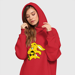 Женское худи-платье Wu-Tang Bunny, цвет: красный — фото 2