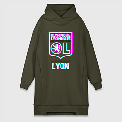 Женская толстовка-платье Lyon FC в стиле Glitch