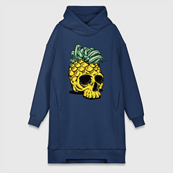 Женская толстовка-платье Череп-ананас Лето