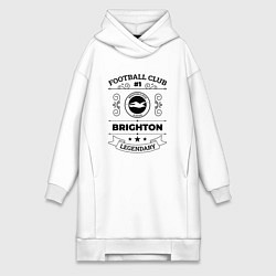 Женское худи-платье Brighton: Football Club Number 1 Legendary, цвет: белый