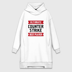 Женская толстовка-платье Counter Strike: таблички Ultimate и Best Player