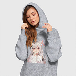 Женское худи-платье Неко кошка-девочка, цвет: меланж — фото 2