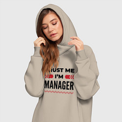 Женское худи-платье Trust me - Im manager, цвет: миндальный — фото 2