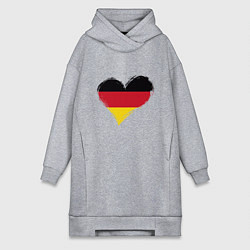 Женское худи-платье Сердце - Германия, цвет: меланж
