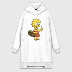 Женская толстовка-платье Lisa Simpson с гусеницей на даче