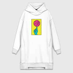 Женская толстовка-платье Баскетбольный мяч на пальце