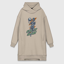 Женская толстовка-платье Скелет играет в стритбол