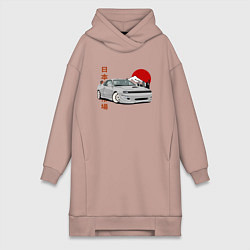 Женское худи-платье Celica gt-four st183 JDM, цвет: пыльно-розовый