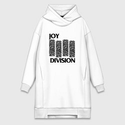 Женское худи-платье Joy Division - rock, цвет: белый