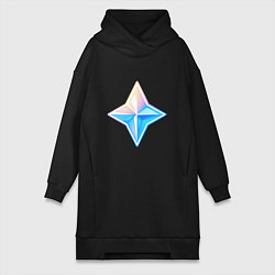 Женское худи-платье Примогем - Геншин импакт, цвет: черный