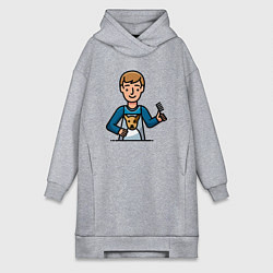 Женское худи-платье Грумер-парикмахер, цвет: меланж