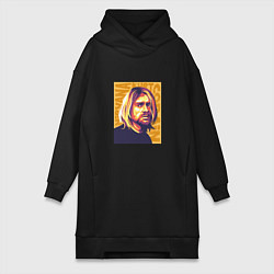 Женское худи-платье Nirvana - Cobain, цвет: черный