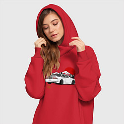 Женское худи-платье Nissan Silvia S14 Sr20 Japan Car, цвет: красный — фото 2