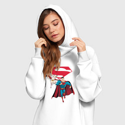 Женское худи-платье Крипто и Супермен с лого DC Лига Суперпитомцы, цвет: белый — фото 2
