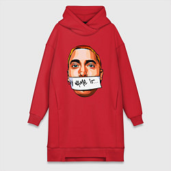 Женское худи-платье My name is - Eminem, цвет: красный