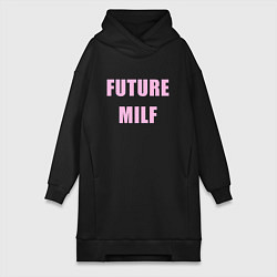Женское худи-платье Future milf, цвет: черный