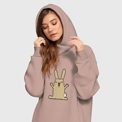 Женское худи-платье Rabbit - Smile, цвет: пыльно-розовый — фото 2