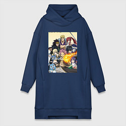 Женское худи-платье Fairy Tail heroes, цвет: тёмно-синий