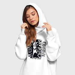 Женское худи-платье Урбан тренд джинс, цвет: белый — фото 2