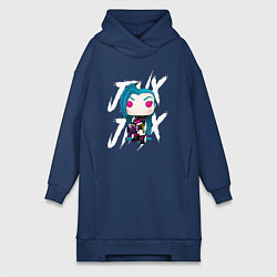 Женское худи-платье Funko pop Jinx, цвет: тёмно-синий