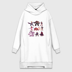 Женское худи-платье Final Fantasy 7 Pixelart, цвет: белый