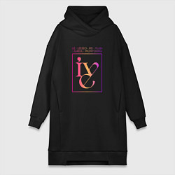 Женское худи-платье Ive kpop группа с именами участниц, цвет: черный