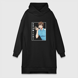 Женское худи-платье Uramichi Omota - Двуличный братик, цвет: черный
