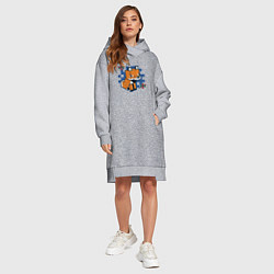 Женское худи-платье Лиса из Майнкрафта, цвет: меланж — фото 2