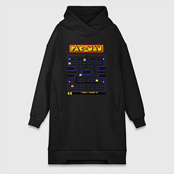 Женское худи-платье Pac-Man на ZX-Spectrum, цвет: черный